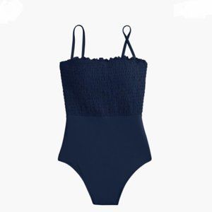 JCrew Smocked One-Piece Swimsuit J2822 $118 Navy